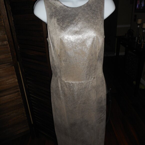 NWT Ralph Lauren Silver suede dress, size 6 - Picture 3 of 11